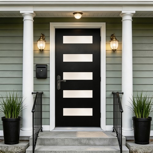 X80 black door fiberglass - 36"x80",