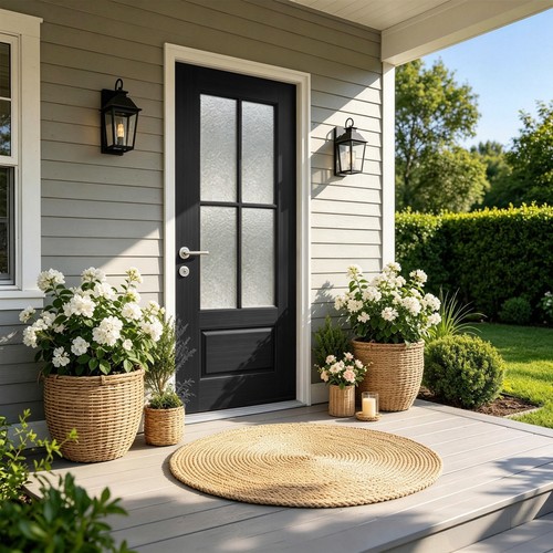 36x80 black fiberglass entry - black,