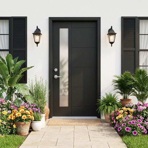 36x80 black fiberglass entry - 36x80,