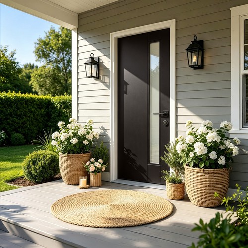 36x80 black fiberglass entry - black,