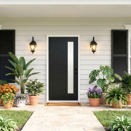 36x80 black fiberglass entry - 36x80,